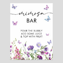 Modern Butterflies  Bridal Shower Mimosa Bar Sign