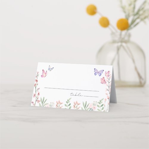Modern Butterflies Bridal Shower  Place Card
