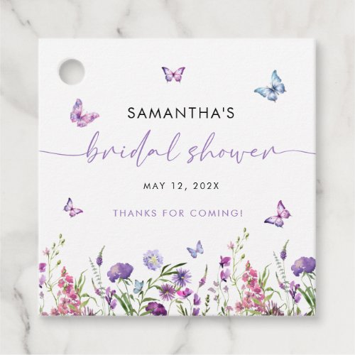 Modern Butterflies  Bridal Shower Thank You Favor Tags