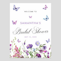 Modern Butterflies  Bridal Shower Welcome Sign