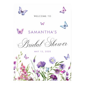 Modern Butterflies  Bridal Shower Welcome Sign
