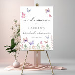 Modern Butterflies Bridal Shower Welcome Sign at Zazzle