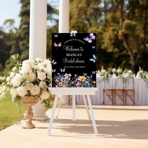 Modern Butterflies bridal shower Welcome sign