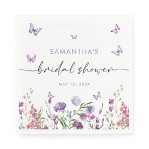 Modern Butterflies  Bridal Shower Welcome Sign Napkins