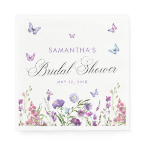 Modern Butterflies  Bridal Shower Welcome Sign Napkins