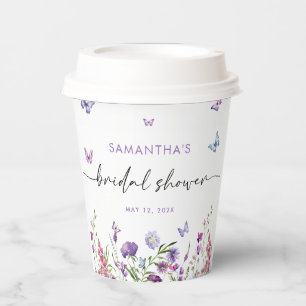 Modern Butterflies  Bridal Shower Welcome Sign Paper Cups