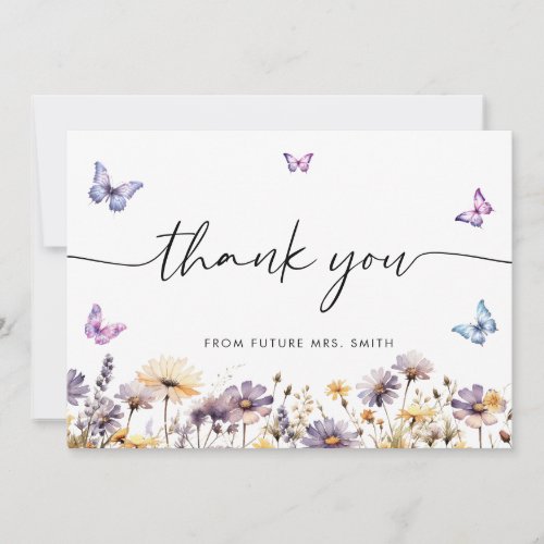 Modern Butterflies  Bridal Shower Welcome Sign Thank You Card