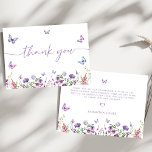 Modern Butterflies  Bridal Shower Welcome Sign Thank You Card<br><div class="desc">Introducing our "Lifetime of Butterflies" Purple Floral Bridal Shower Welcome Sign Celebrate the bride-to-be with elegance and charm. Adorned with delicate purple florals reminiscent of a lifetime of happiness, this invitation sets the perfect tone for a delightful bridal shower celebration. Join us as we honor the bride and shower her...</div>