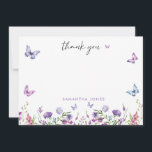 Modern Butterflies  Bridal Shower Welcome Sign Thank You Card<br><div class="desc">Introducing our "Lifetime of Butterflies" Purple Floral Bridal Shower Welcome Sign Celebrate the bride-to-be with elegance and charm. Adorned with delicate purple florals reminiscent of a lifetime of happiness, this invitation sets the perfect tone for a delightful bridal shower celebration. Join us as we honor the bride and shower her...</div>