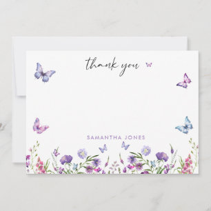 Modern Butterflies Bridal Shower Welcome Sign Thank You Card