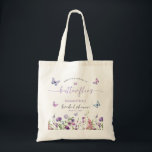 Modern Butterflies Bridal Shower Welcome Sign Tote Bag<br><div class="desc">Introducing our "Lifetime of Butterflies" Purple Floral Bridal Shower Welcome Sign Celebrate the bride-to-be with elegance and charm. Adorned with delicate purple florals reminiscent of a lifetime of happiness, this invitation sets the perfect tone for a delightful bridal shower celebration. Join us as we honor the bride and shower her...</div>