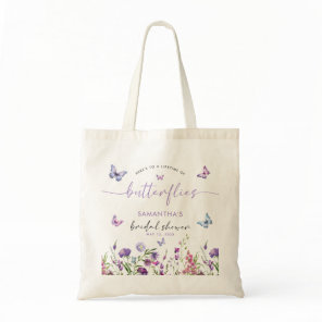Modern Butterflies Bridal Shower Welcome Sign Tote Bag