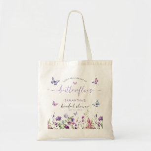 Modern Butterflies Bridal Shower Welcome Sign Tote Bag