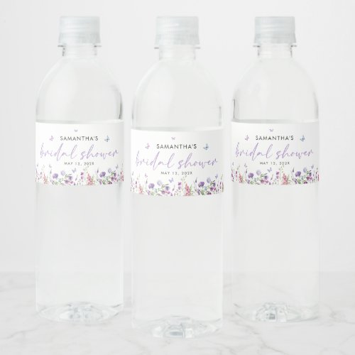 Modern Butterflies  Bridal Shower Welcome Sign Water Bottle Label