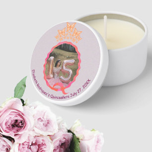 Modern Butterflies Crown Squiggle Quinceanera Mini Candle Favors