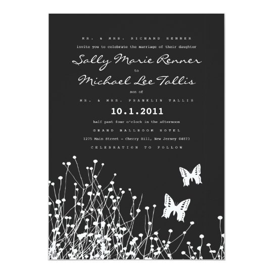 Modern Butterflies Invitation Card