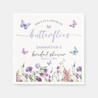 Modern Butterflies Purple Floral Bridal Shower 