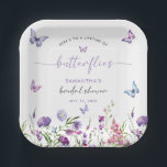 Modern Butterflies Purple Floral Bridal Shower  Paper Plates<br><div class="desc">The Modern Butterflies Purple Floral Bridal Shower Paper Plates add an exquisite touch to your celebration. Designed with delicate butterfly illustrations and vibrant purple floral accents, these plates are perfect for serving delicious treats while enhancing your event's decor. Their durable construction ensures they can handle appetizers, desserts, or main courses...</div>