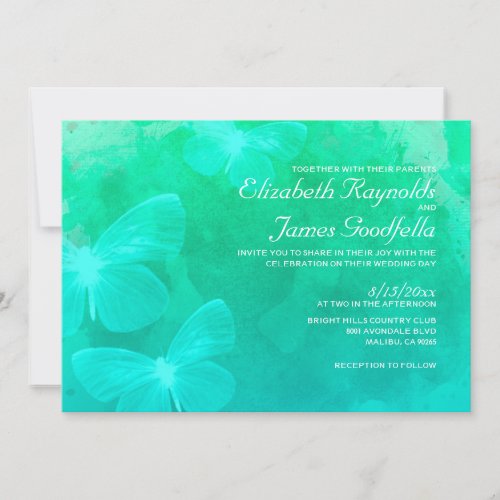 Modern Butterflies Wedding Invitations