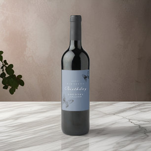 Modern Butterfly ANY Milestone Adult Birthday Wine Label