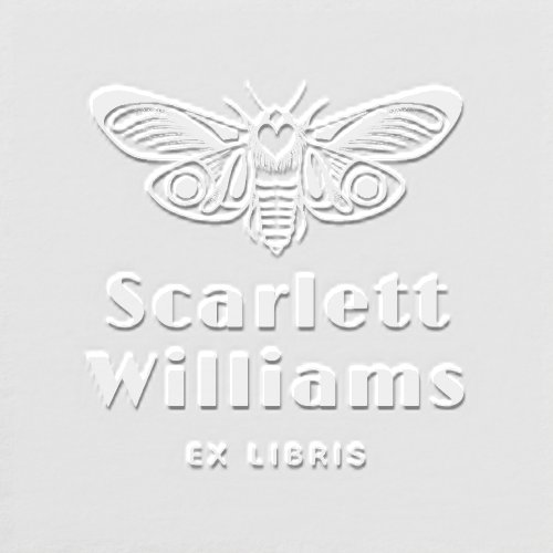 Modern Butterfly Bold Ex Libris Book Embosser