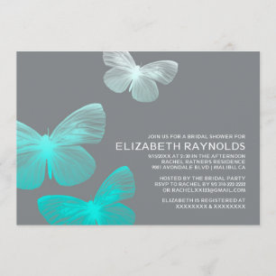 Modern Butterfly Bridal Shower Invitations