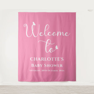 Modern Butterfly Calligraphy Baby Shower Backdrop