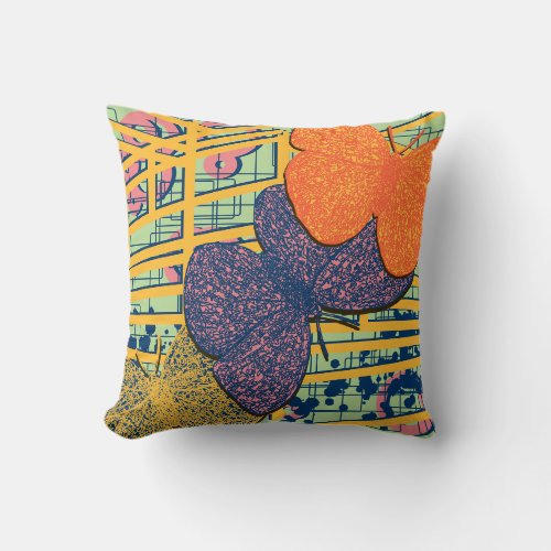 Modern Butterfly Colorful Abstract Design Throw Pillow