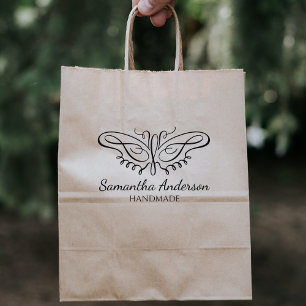 Modern Butterfly Custom Handmade Large  Rubber Stamp