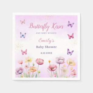 Modern Butterfly floral pink girl baby showers Napkins