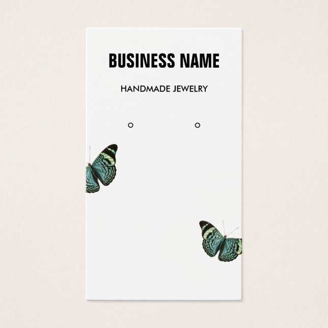 Modern butterfly jewelry earring display card (Front)