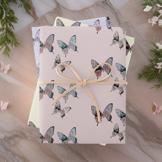 Modern Butterfly Pattern Wrapping Paper Sheets (Creator Uploaded)