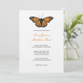 Modern Butterfly Wedding Invitation - Orange (Standing Front)