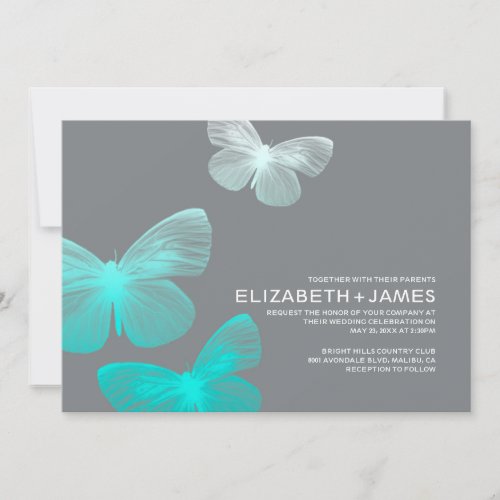 Modern Butterfly Wedding Invitations