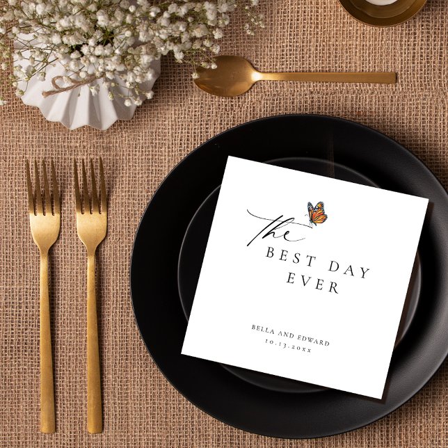 Modern Butterfly Wedding Napkins (Creator Uploaded)