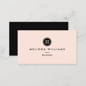 Modern Button Logo Seamstress, Sewing, Tailor III Business Card
