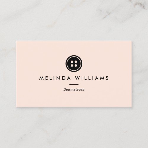 Modern Button Logo Seamstress Sewing Tailor III Business Card