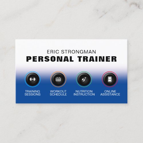 Modern button style fitness  business card