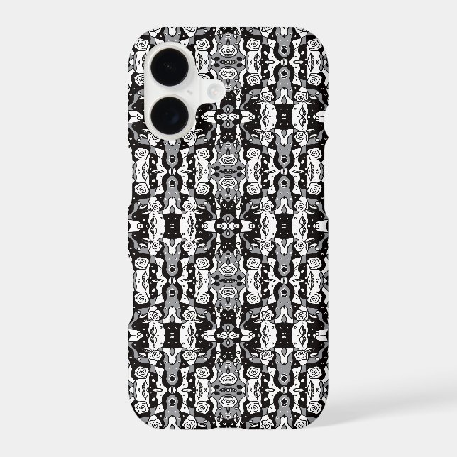 Modern BW roses pattern Iphone Case (Back)