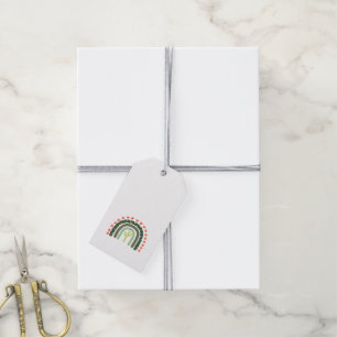 Modern Cactus Artisan Rainbow Orange Green Fun Gift Tags