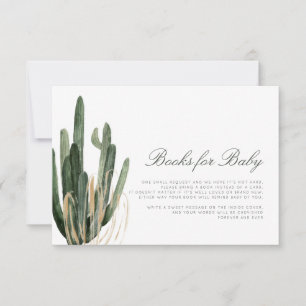 Modern Cactus Baby Shower Books for Baby Card