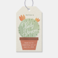 Modern Cactus Baby Shower Thank You Favor Gift Tags