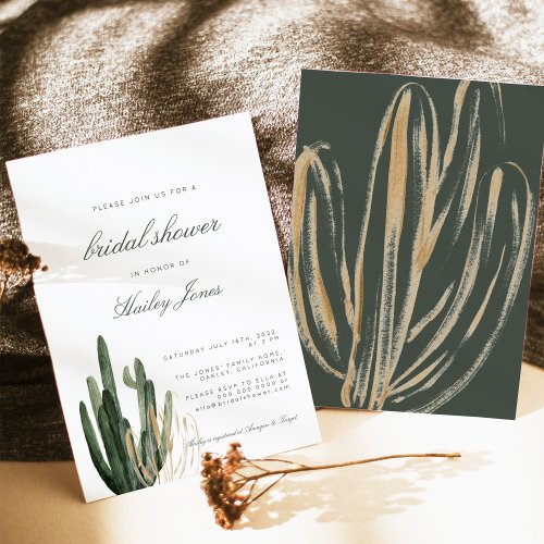 Modern Cactus Bridal Shower Invitation