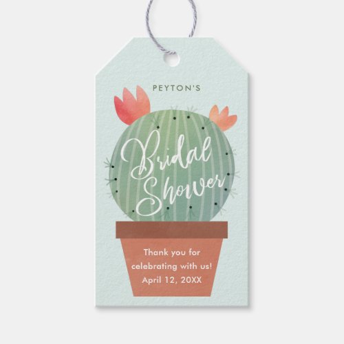 Modern Cactus Bridal Shower Thank You Favor Gift Tags