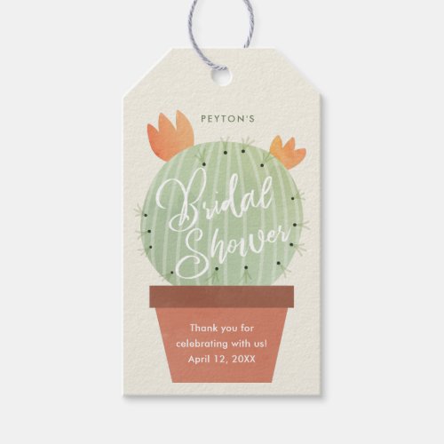 Modern Cactus Bridal Shower Thank You Favor Gift Tags