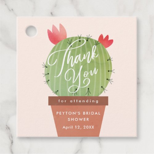 Modern Cactus Bridal Shower Thank You Favor Tags