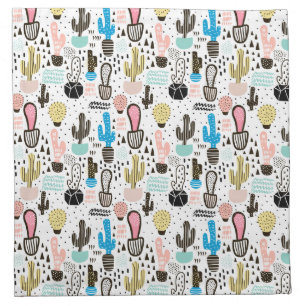 Modern Cactus Geometric Pattern Cloth Napkin