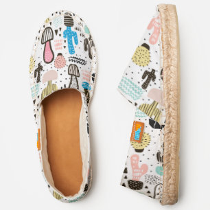 Modern Cactus Geometric Pattern Espadrilles