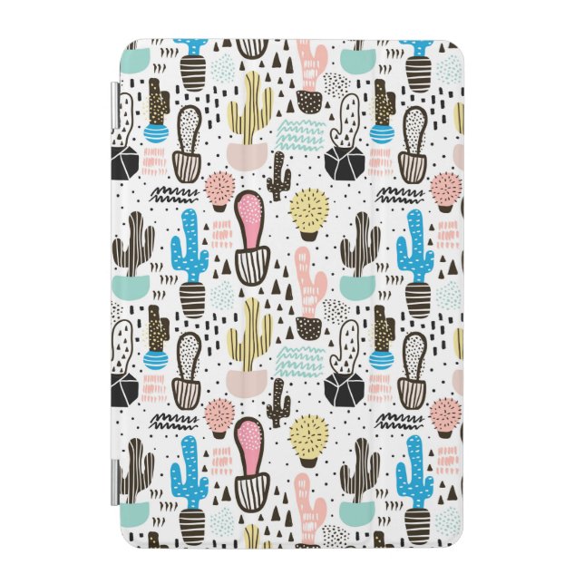 Modern Cactus Geometric Pattern iPad Mini Cover (Front)