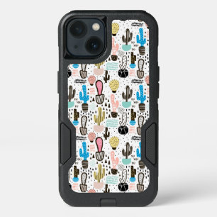 Modern Cactus Geometric Pattern iPhone 13 Case